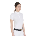 Equestro Polo Donna da concorso Slim Fit con colletto coreano